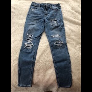 Patched destroy jeggings